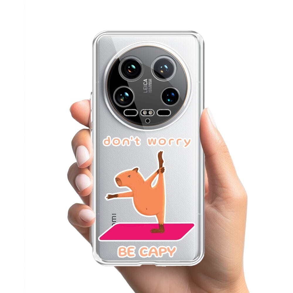 Etui do Xiaomi 14 Ultra przeźroczyste, silikonowe Flexi, kapibara - obrazek 2