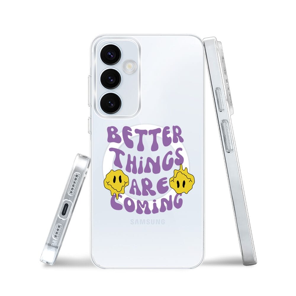 Etui do Samsung Galaxy A35 5G z MagSafe przeźroczyste, silikonowe Flexi, Better Things Are Coming - obrazek 3