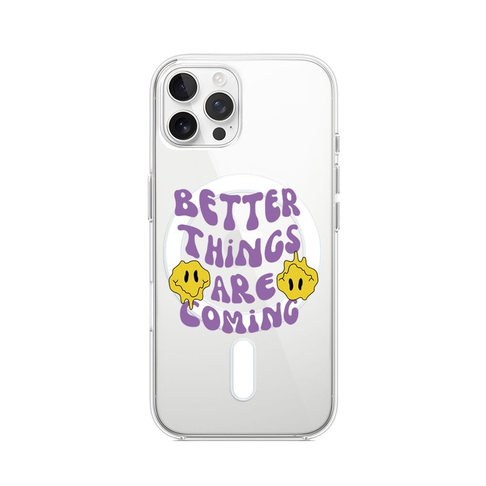 Etui do iPhone 12 Pro z MagSafe przeźroczyste, silikonowe Flexi, Better Things Are Coming