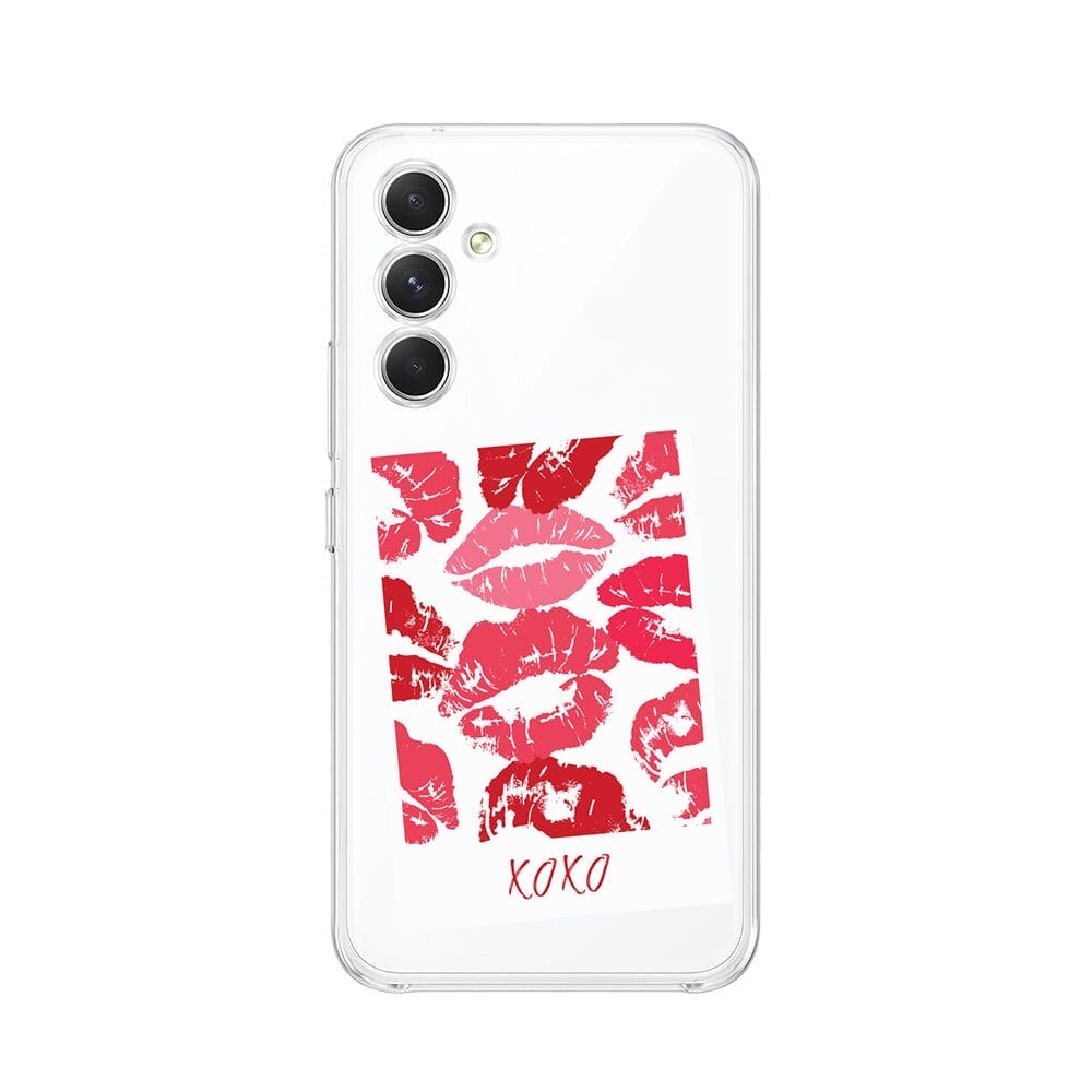 Etui do Samsung Galaxy A54 5G przeźroczyste, silikonowe Flexi, pocałunki, polaroid