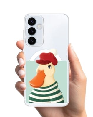 Etui do Samsung Galaxy A55 5G z MagSafe przeźroczyste, silikonowe Flexi, kaczuszka