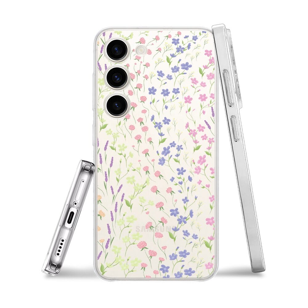 Etui do Samsung Galaxy S23 Plus przeźroczyste, silikonowe Flexi, kwiaty polne - obrazek 3