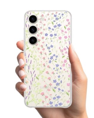 Etui do Samsung Galaxy S23 FE 5G przeźroczyste, silikonowe Flexi, kwiaty polne