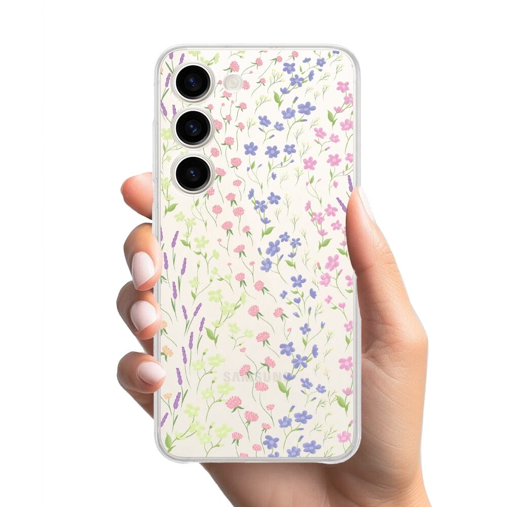 Etui do Samsung Galaxy S23 Plus przeźroczyste, silikonowe Flexi, kwiaty polne - obrazek 2