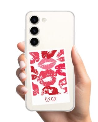 Etui do Samsung Galaxy S23 FE 5G przeźroczyste, silikonowe Flexi, pocałunki, polaroid