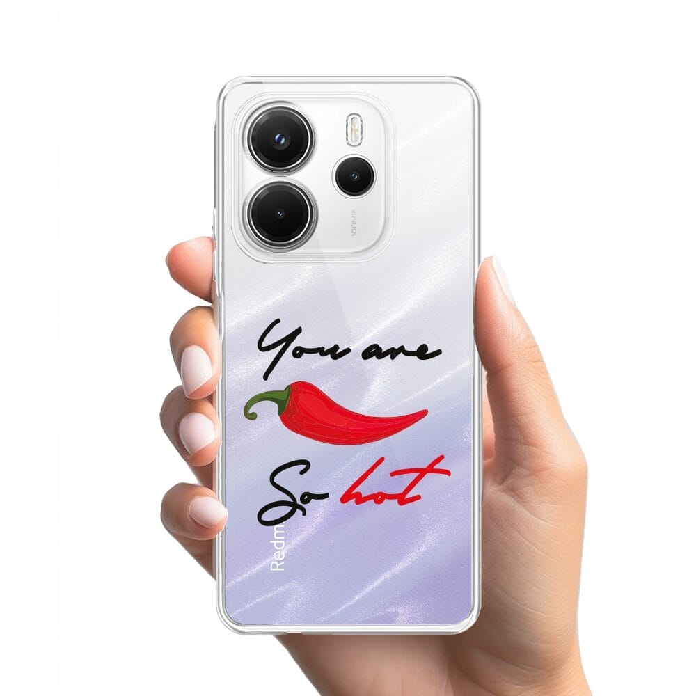 Etui do Xiaomi Redmi Note 14 4G przeźroczyste, silikonowe Flexi, papryczka chilli - obrazek 2