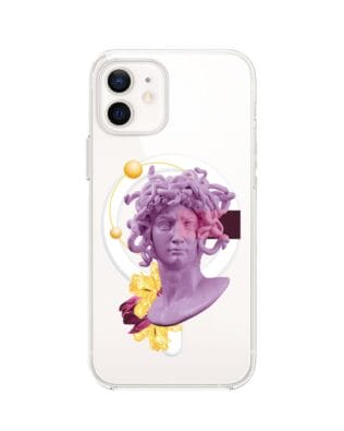 Etui do iPhone 12 z MagSafe przeźroczyste, silikonowe Flexi, antyczna figura