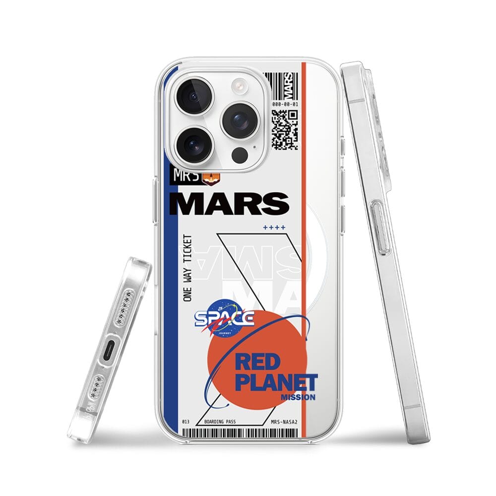 Etui do iPhone 13 Pro z MagSafe przeźroczyste, silikonowe Flexi, bilet na Mars - obrazek 3