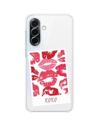 Etui do Samsung Galaxy A36 5G przeźroczyste, silikonowe Flexi, pocałunki, polaroid