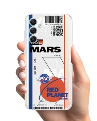 Etui do Samsung Galaxy A34 5G przeźroczyste, silikonowe Flexi, bilet na Mars