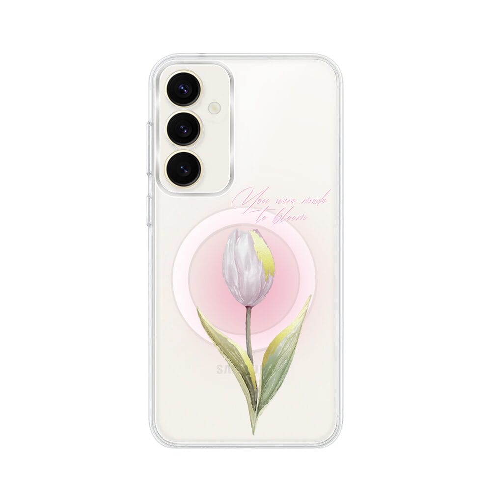 Etui do Samsung Galaxy S23 FE 5G z MagSafe przeźroczyste, silikonowe Flexi, tulipan