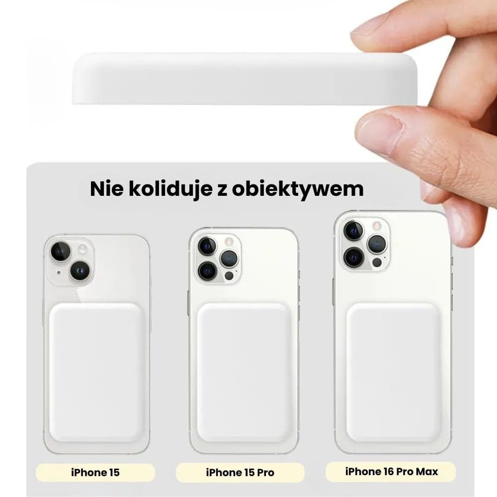 Power bank 5000mAh, ładowanie bezprzewodowe MagSafe, biały - obrazek 5