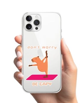 Etui do iPhone 12 Pro przeźroczyste, silikonowe Flexi, kapibara