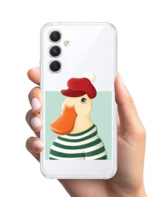 Etui do Samsung Galaxy A54 5G przeźroczyste, silikonowe Flexi, kaczuszka