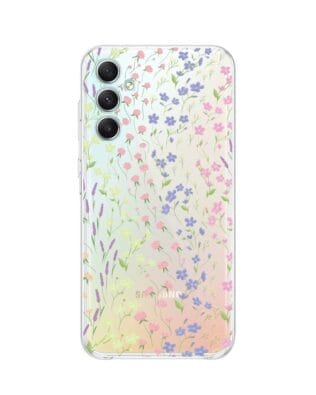 Etui do Samsung Galaxy A34 5G przeźroczyste, silikonowe Flexi, kwiaty polne
