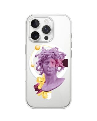 Etui do iPhone 16 Pro z MagSafe przeźroczyste, silikonowe Flexi, antyczna figura