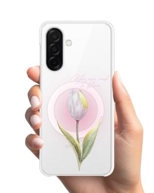 Etui do Samsung Galaxy A26 5G z MagSafe przeźroczyste, silikonowe Flexi, tulipan