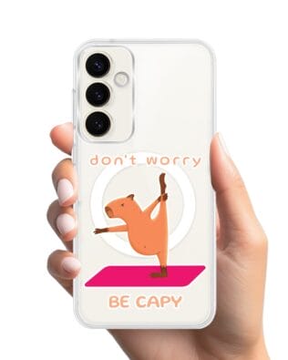 Etui do Samsung Galaxy S23 z MagSafe przeźroczyste, silikonowe Flexi, kapibara