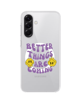 Etui do Samsung Galaxy A56 5G z MagSafe przeźroczyste, silikonowe Flexi, Better Things Are Coming