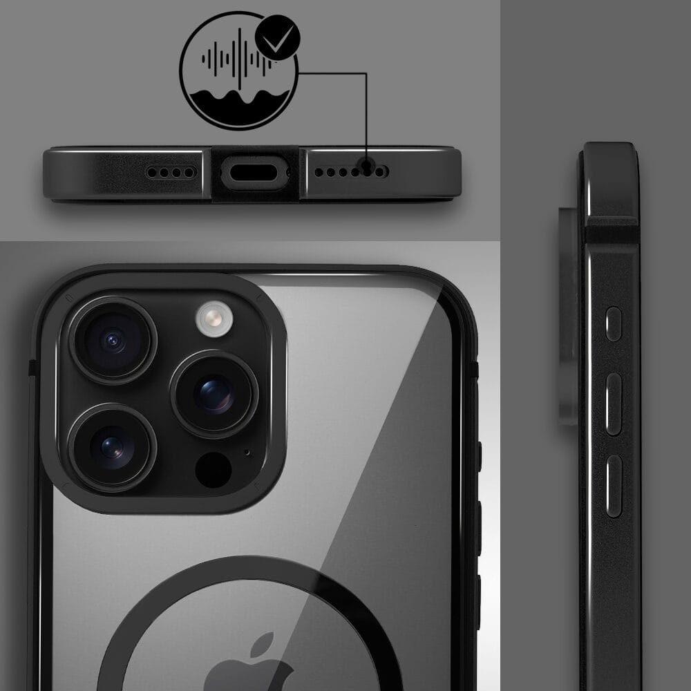 Etui do iPhone 16 Pro IBIZU Elite Skin z MagSafe, metalowa, czarne - obrazek 8