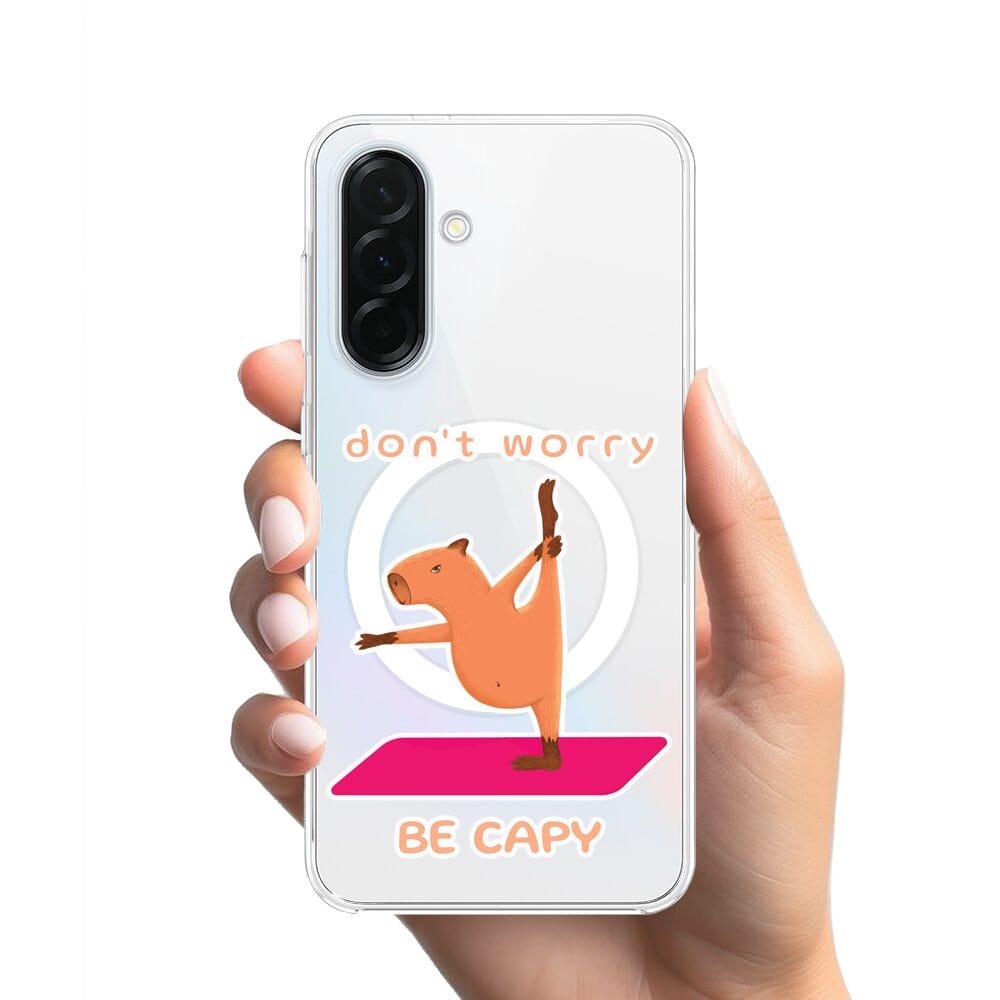 Etui do Samsung Galaxy A36 5G z MagSafe przeźroczyste, silikonowe Flexi, kapibara - obrazek 2