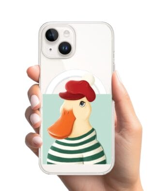 Etui do iPhone 14 z MagSafe przeźroczyste, silikonowe Flexi, kaczuszka