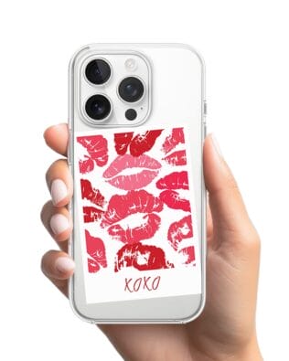 Etui do iPhone 16 Pro Max z MagSafe przeźroczyste, silikonowe Flexi, pocałunki, polaroid