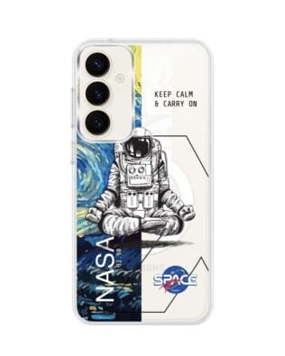 Etui do Samsung Galaxy S23 FE 5G z MagSafe przeźroczyste, silikonowe Flexi, Keep Calm in Cosmos