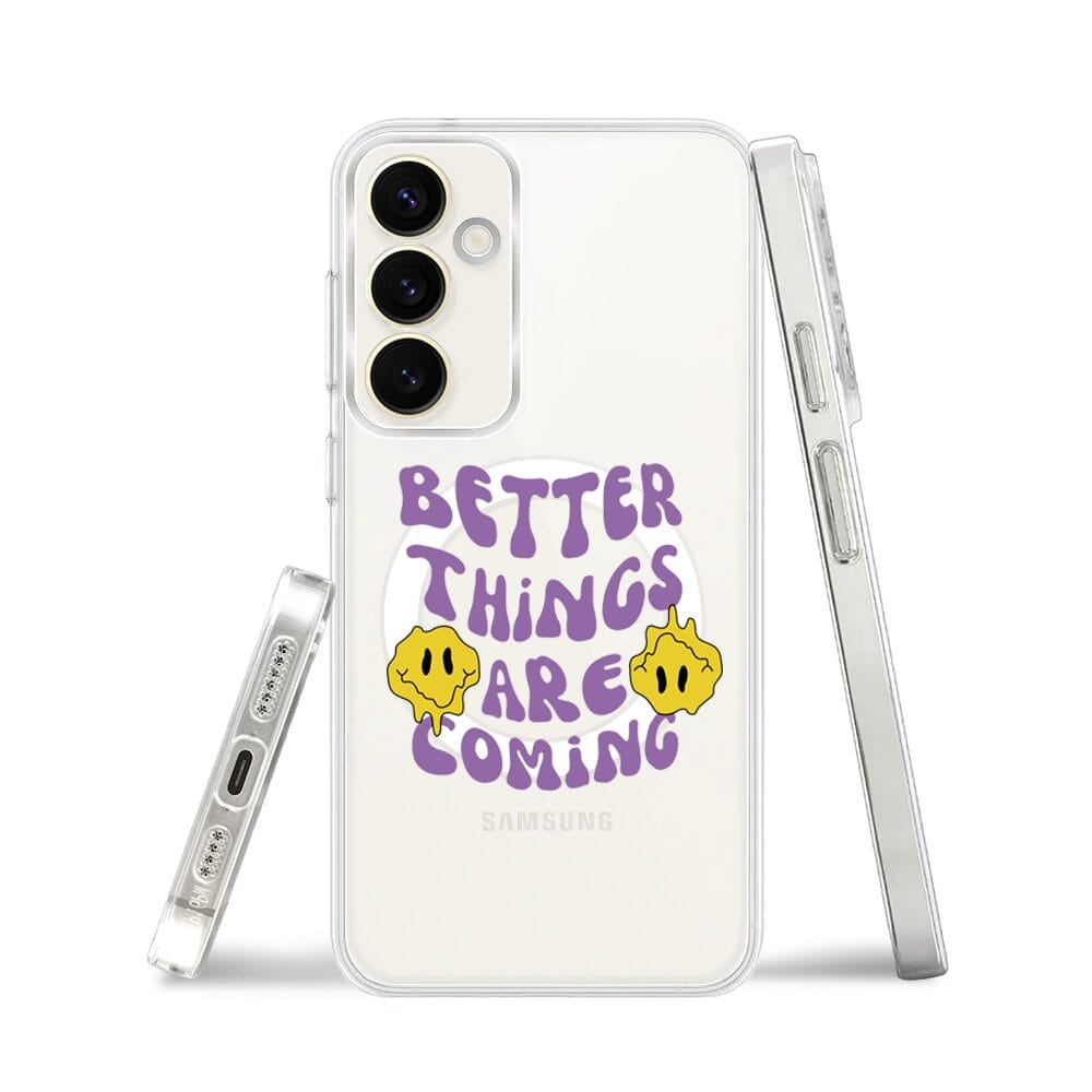 Etui do Samsung Galaxy S23 Plus z MagSafe przeźroczyste, silikonowe Flexi, Better Things Are Coming - obrazek 3