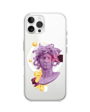 Etui do iPhone 12 Pro Max z MagSafe przeźroczyste, silikonowe Flexi, antyczna figura