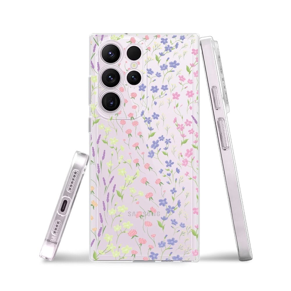 Etui do Samsung Galaxy S23 Ultra przeźroczyste, silikonowe Flexi, kwiaty polne - obrazek 3