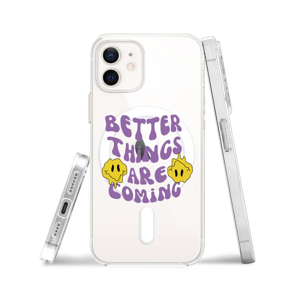 Etui do iPhone 12 z MagSafe przeźroczyste, silikonowe Flexi, Better Things Are Coming - obrazek 3