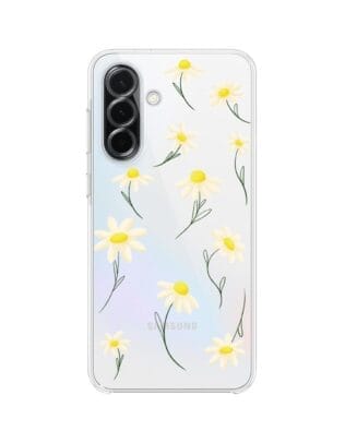 Etui do Samsung Galaxy A36 5G przeźroczyste, silikonowe Flexi, stokrotki