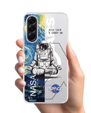 Etui do Samsung Galaxy A56 5G z MagSafe przeźroczyste, silikonowe Flexi, Keep Calm in Cosmos