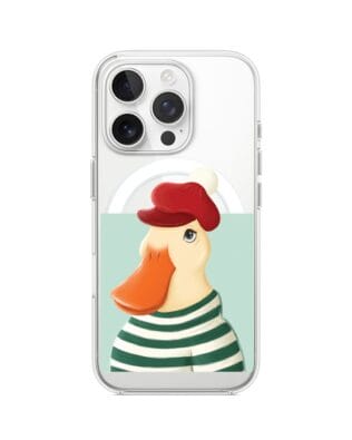 Etui do iPhone 15 Pro Max z MagSafe przeźroczyste, silikonowe Flexi, kaczuszka