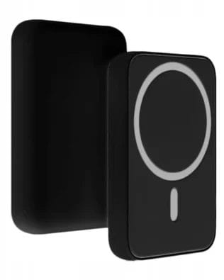 Power bank 5000mAh, ładowanie bezprzewodowe MagSafe, czarny