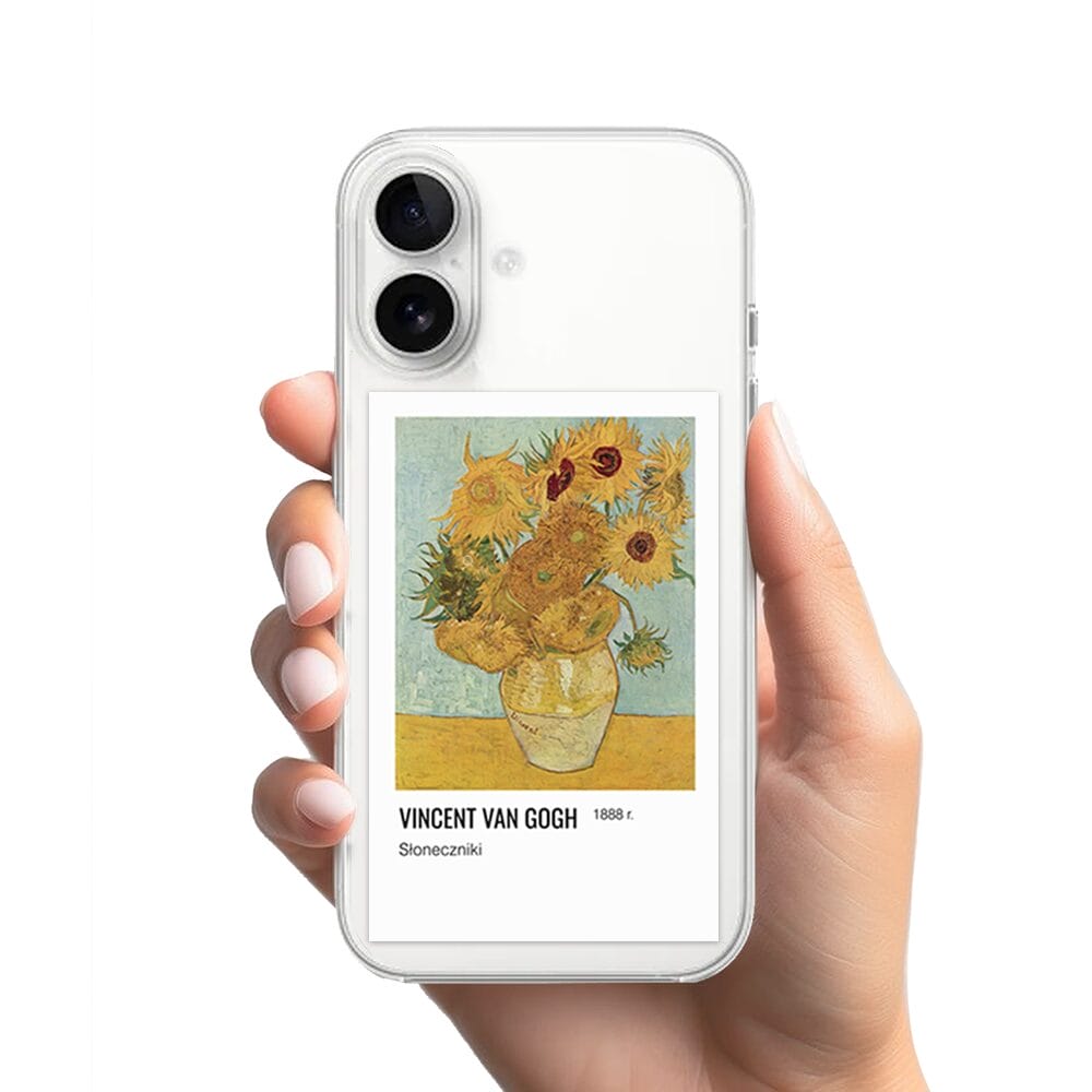 Etui do iPhone 16 z MagSafe przeźroczyste, silikonowe Flexi, słoneczniki - obrazek 2