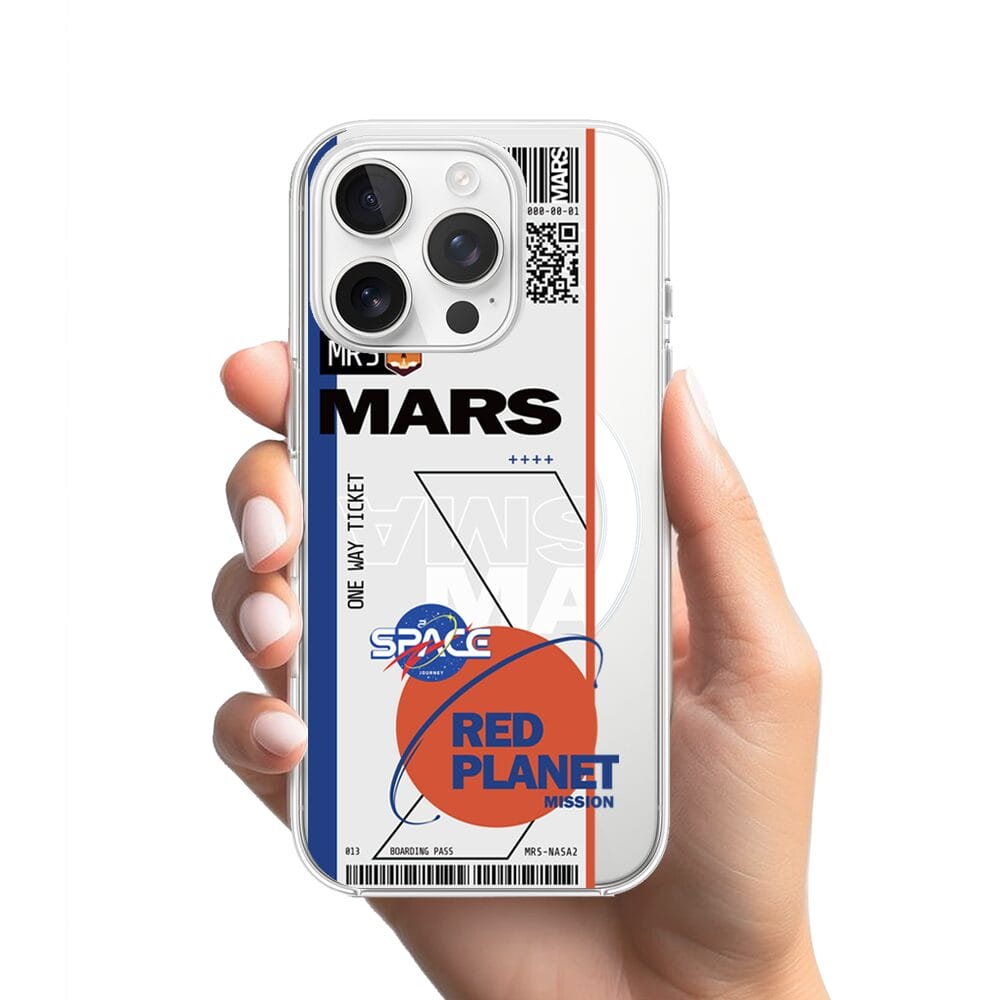 Etui do iPhone 13 Pro z MagSafe przeźroczyste, silikonowe Flexi, bilet na Mars - obrazek 2