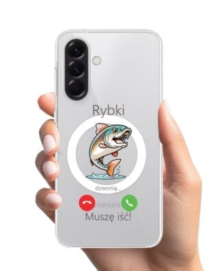 Etui do Samsung Galaxy A56 5G z MagSafe przeźroczyste, silikonowe Flexi, rybki dzwonią