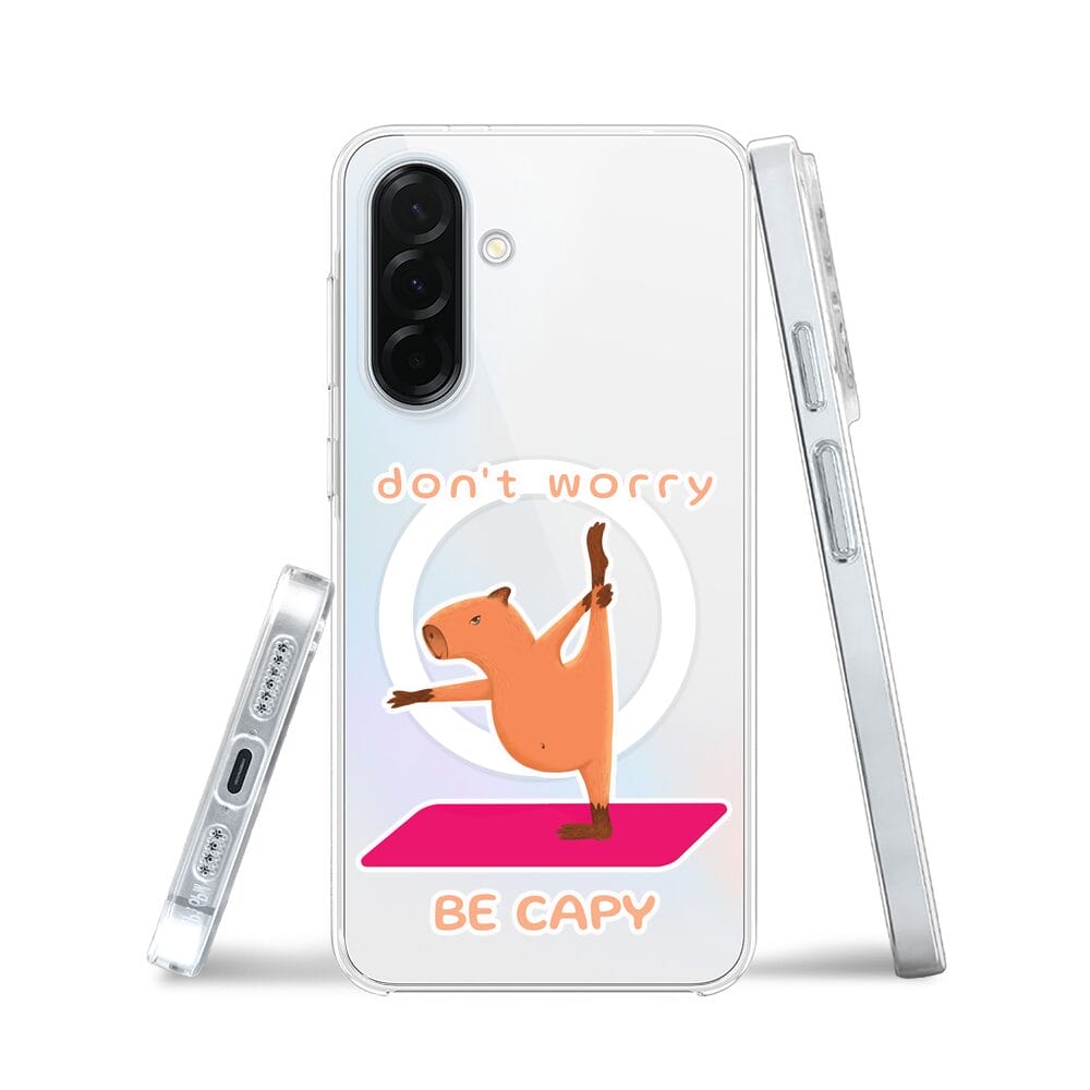 Etui do Samsung Galaxy A36 5G z MagSafe przeźroczyste, silikonowe Flexi, kapibara - obrazek 3