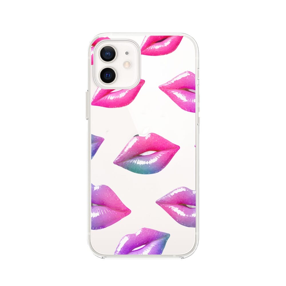 Etui do iPhone 12 Mini przeźroczyste, silikonowe Flexi, hologramowe usta