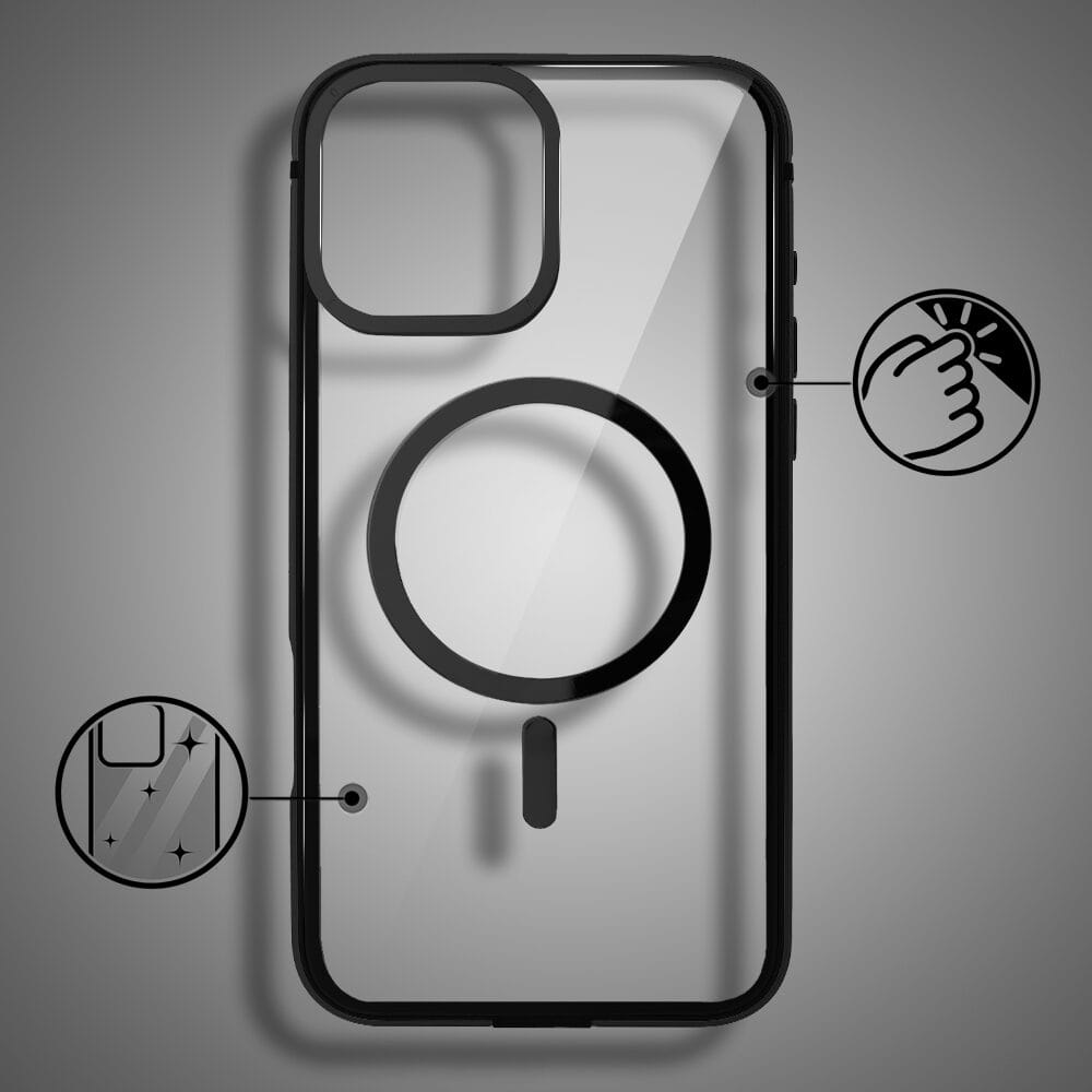 Etui do iPhone 16 Pro IBIZU Elite Skin z MagSafe, metalowa, czarne - obrazek 4