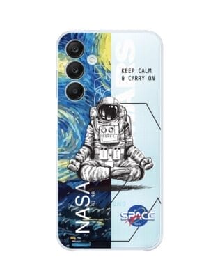 Etui do Samsung Galaxy M35 5G przeźroczyste, silikonowe Flexi, Keep Calm in Cosmos