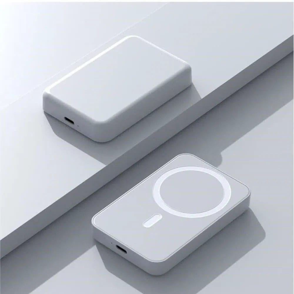 Power bank 5000mAh, ładowanie bezprzewodowe MagSafe, biały - obrazek 4