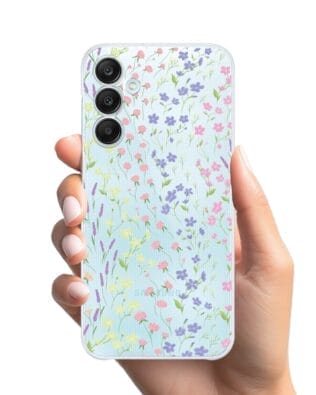 Etui do Samsung Galaxy M35 5G przeźroczyste, silikonowe Flexi, kwiaty polne
