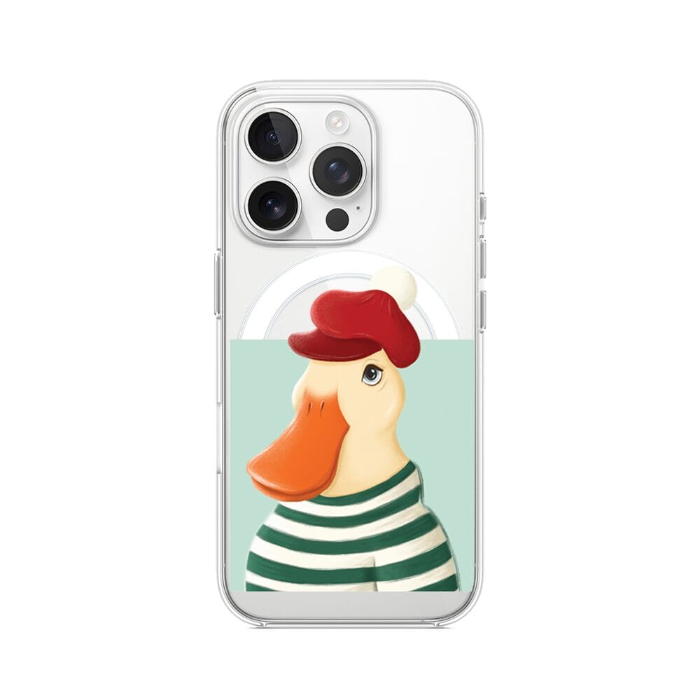 Etui do iPhone 16 Pro Max z MagSafe przeźroczyste, silikonowe Flexi, kaczuszka