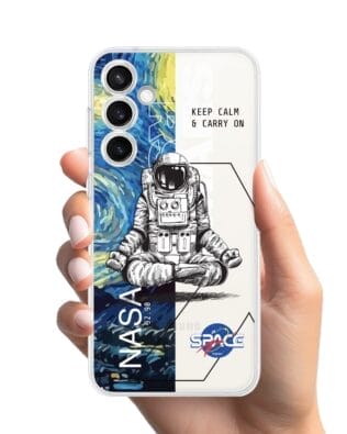 Etui do Samsung Galaxy S23 FE 5G przeźroczyste, silikonowe Flexi, Keep Calm in Cosmos