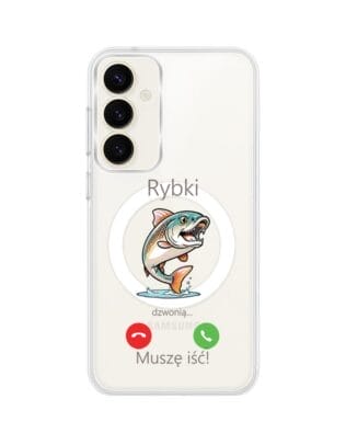 Etui do Samsung Galaxy S23 FE 5G z MagSafe przeźroczyste, silikonowe Flexi, rybki dzwonią