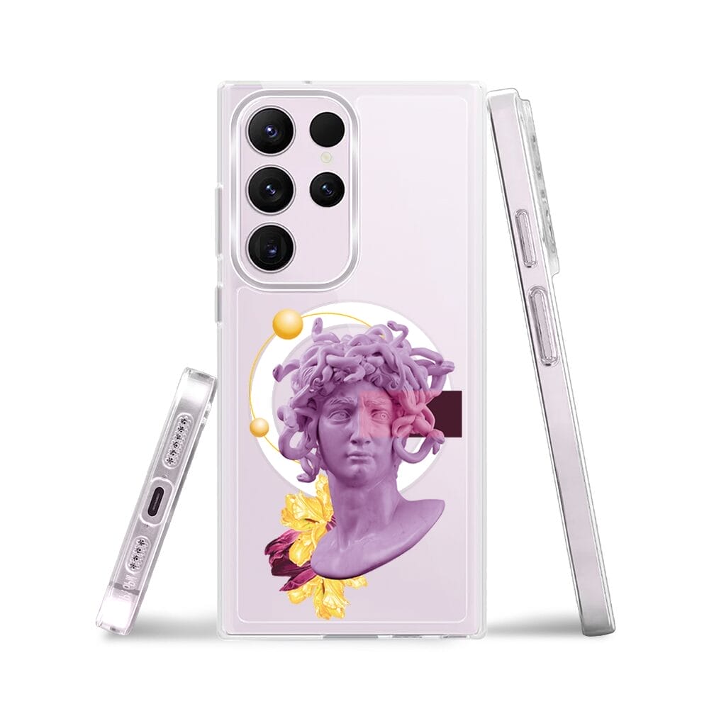 Etui do Samsung Galaxy S23 Ultra z MagSafe przeźroczyste, silikonowe Flexi, antyczna figura - obrazek 3