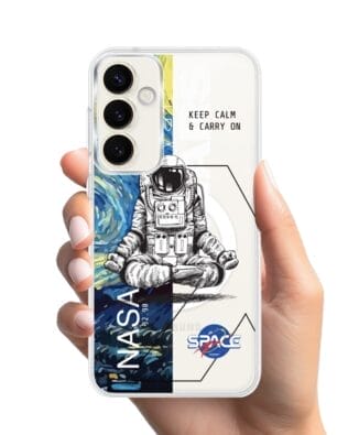 Etui do Samsung Galaxy S23 FE 5G z MagSafe przeźroczyste, silikonowe Flexi, Keep Calm in Cosmos